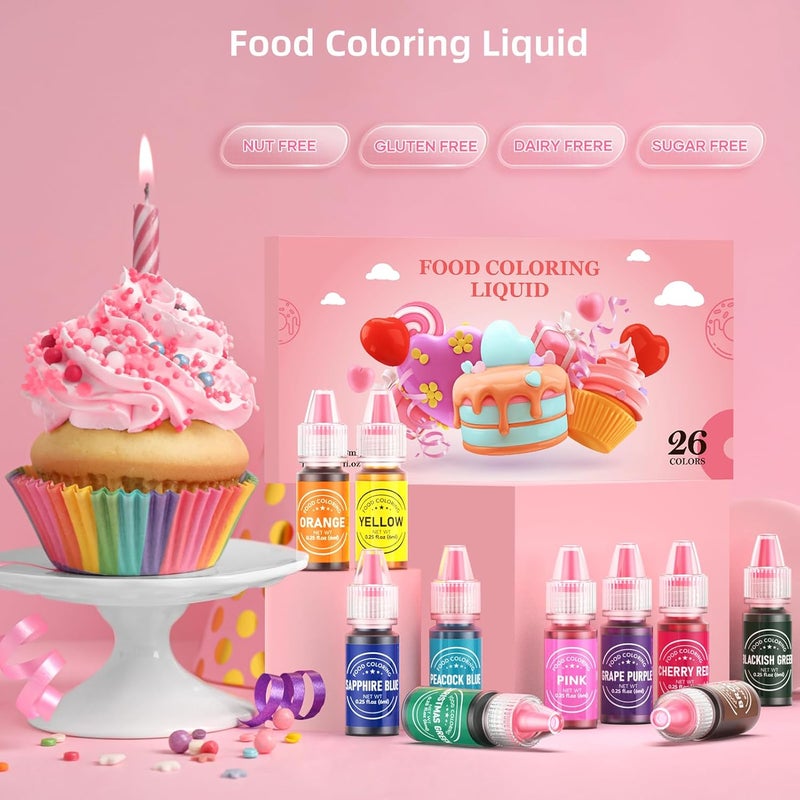 Cherrysea 26 Color Food Coloring Set for Baking - Image 3